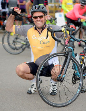 Kevin Horne in high spirits for the ride