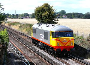 One of the mainline guests is 69015, carrying its original number 56009, from pre-conversion. Photo: GBRf