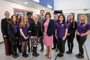 Education Secretary Bridget Phillipson and MP for Telford Shaun Davies with Telford Park students and staff
