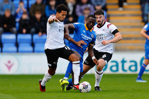 Dan Udoh of Shrewsbury Town and Korey Smith of Derby County (AMA)
