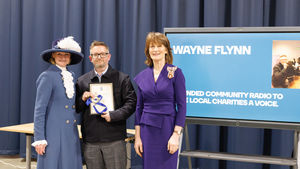 Wayne Flynn received an award at the ceremony. Picture: Katherine Anastasia