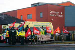 The GMB picket line at Donnington Ambulance Hub, Telford 