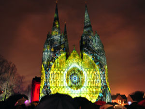 Supporting image for story: Lichfield Cathedral lit up in annual display