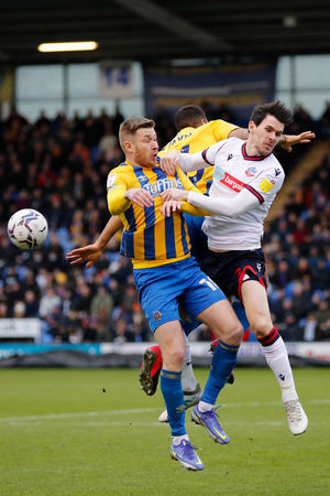 Josh Vela of Shrewsbury Town and Kieran Lee of Bolton Wanderers (AMA)