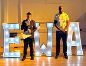 Finn Cosh - recipient of the Georgia Williams Award for Unsung Hero, with James Dasaolu