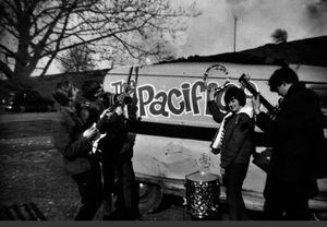 The Pacifics pop group from Newport with their van