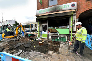 Clear up work outside Kashmir Meat and Poultry