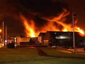 Supporting image for story: Huge blaze at glue factory