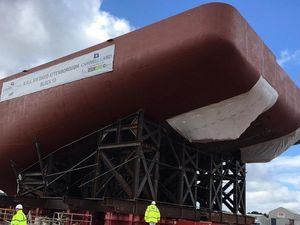 Supporting image for story: Huge section of ‘Boaty McBoatface’ research ship to be moved by barge