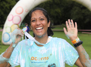 Jasprit Chagger at the Acorns Bubble Rush at Walsall Arboretum.