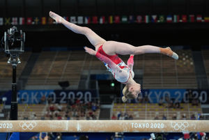 Great Britain's Alice Kinsella on the balance beam during the final