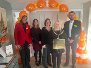 L to R: Shelly-Ann Trotman (Deputy Manager), Lorraine Shannon (Business Development Manager), Angela Sands (Director of Operations), Deputy Mayor Cllr Louise Harrison, Bo Micu (Care Home Manager)