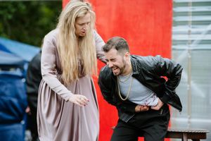 Here to There Productions rehearsing for King Lear at Stokesay Court