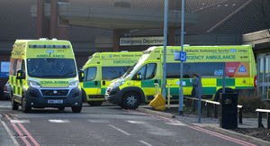 Ambulances outside Walsall Manor Hospital