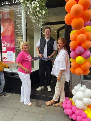 Organisers Tina Boyle, Jonathan Soden and Jocelyne Fildes perform the official opening 
