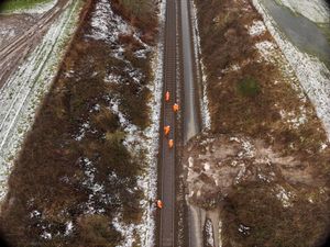 The landslip at Gobowen. Picture: Network Rail