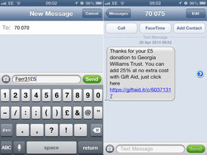 How to donate to our Georgia Williams appeal by text