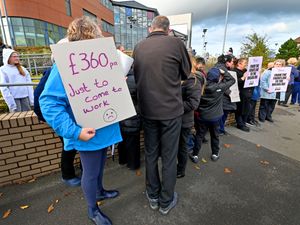 Supporting image for story: 'From the frontline to the breadline' - Protestors at Walsall Manor Hospital say re-introduction of parking charges will 'hit them hard'