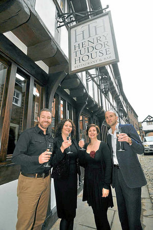 Ivan Woodward, Clare Jenkins, Amanda Cooke and Dale Lloyd from the bar