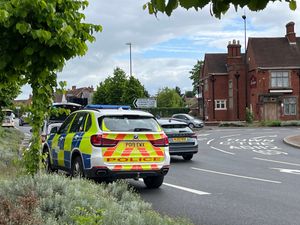 An armed police operation at the Heathgates roundabout in Shrewsbury
