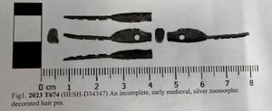 This medieval hair pin was discovered in a field in Shawbury