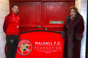 Paul Larvin Senior Operations Manager Walsall F.C., HRH Maha Putri. Photo Credit: Kieran Jones