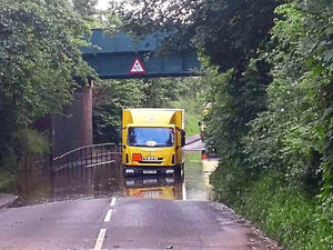 Supporting image for story: Lorry stranded in Shropshire flash flooding