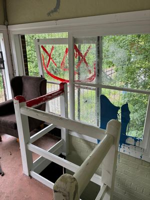 Smashed glass inside