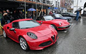 A selection of Alfa Romeos at the Bridgnorth Italian Moto Fest 