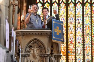 Chair of Shropshire Council Duncan Borrowman (left) and Mayor of Shrewsbury Alex Wagner 