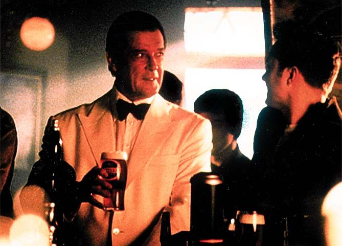 Roger Moore in a Banks's advert