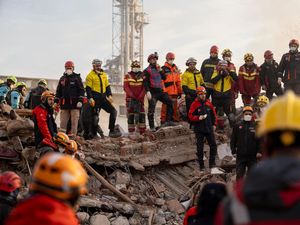 Supporting image for story: Two people trapped after apartment building collapses in central Turkey