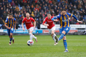Luke Leahy of Shrewsbury Town scores a goal to make it 1-0 (AMA)