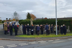The crowd gathering for Penybont’s service. Pic by Lynda Price