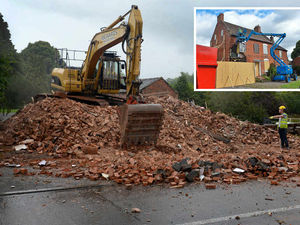 Supporting image for story: Pictures: A41 lorry crash house is completely demolished