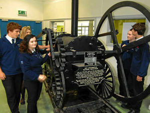 Supporting image for story: Pupils welcome steam rail loco to new school home