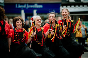 A highlight of the day's celebrations is the elaborate performances by the morris groups the Ironmen and the Severn Gilders