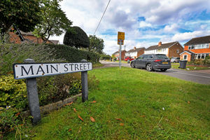 The scene on Main Street, Stonnall, where a man suffered fatal injuries after being bitten by two dogs.
