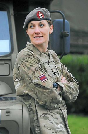 Corporal Emma Thomas, from Shrewsbury, before going off to Afghanistan...