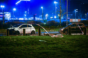 The aftermath of the crash on Church Road, Yardley. Photo: SnapperSK