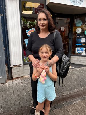 Natalie Zolghadr and daughter Amelia were queuing up for school uniform in Wellington