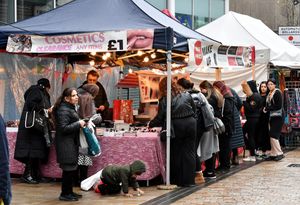 The stalls were busy along Dudley Street