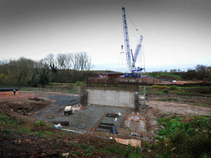 Supporting image for story: Europe's biggest crane seen for miles around as road work forges ahead