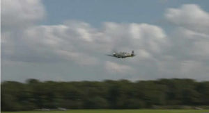 Allan files past in the Spitfire