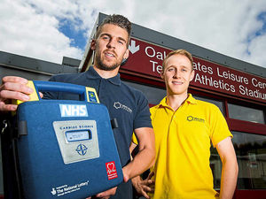 Supporting image for story: Watch: Pair who saved man's life with defibrillator at Telford leisure centre