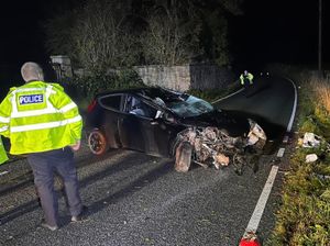 Supporting image for story: Car mangled but 'walking wounded' with cuts and bruises escape serious injury in Oswestry smash