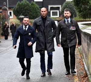 The military funeral of Northern Ireland veteran Luke Smith, at St Michael's and All Angels Church, Penkridge.