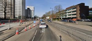 West Midlands Metro extension work in Hagley Road. Photo: Google