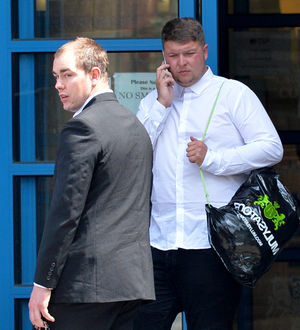 Mark Hodgetts(left) and Jerome Nicholls outside court