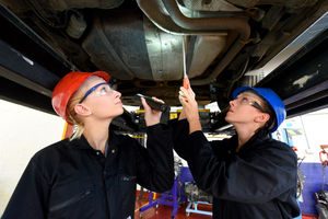 Never exhausted by their love of cars are sisters Naomi and Abigail Parkes